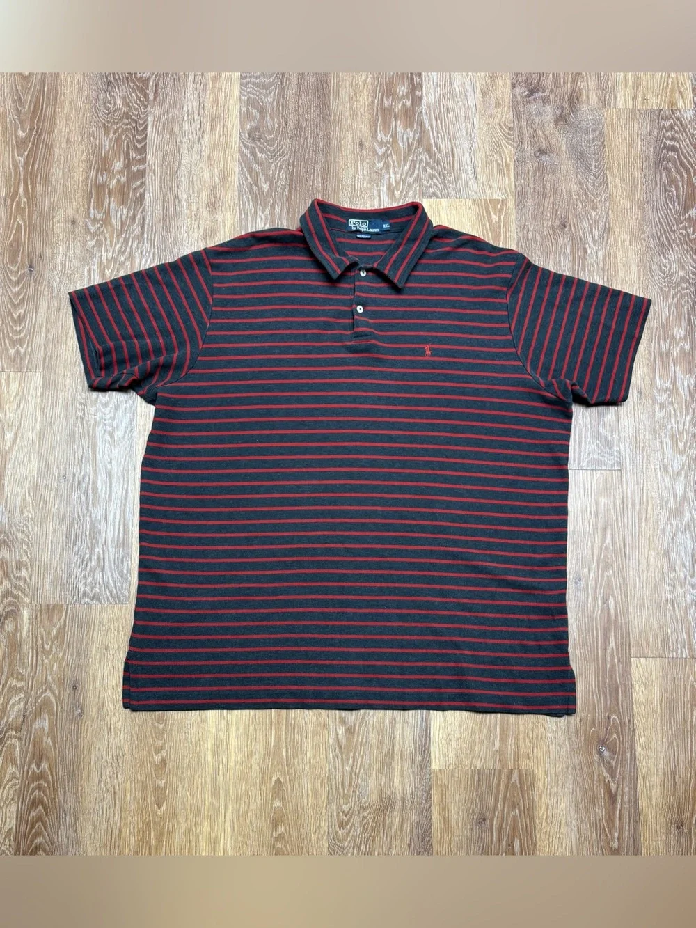 Ralph Lauren Black Polo with Red Stripes